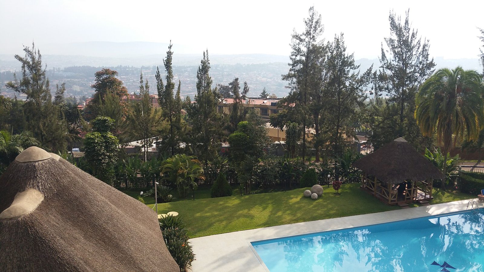 Hotel room overlooking the hills of Kigali