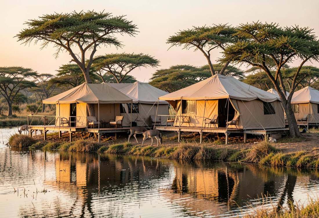 Illustrative bush camp setting, not a verified Karenge photograph