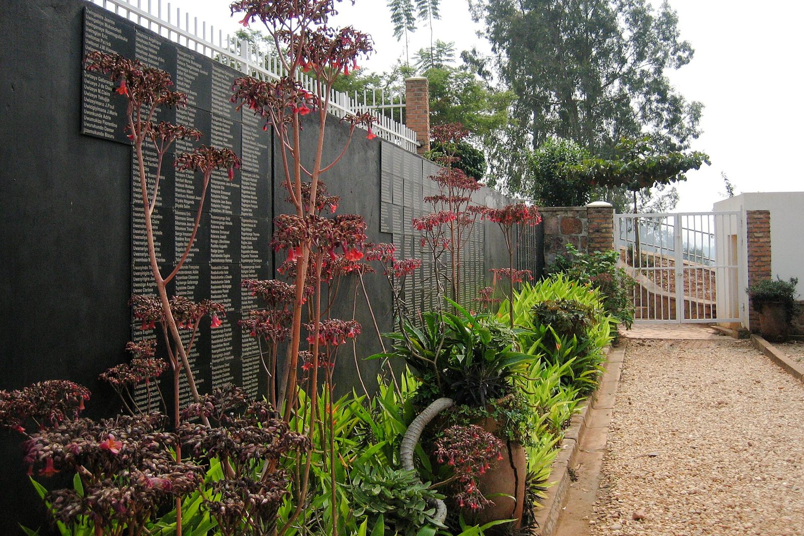 A memorial garden in Kigali in the quiet of early morning