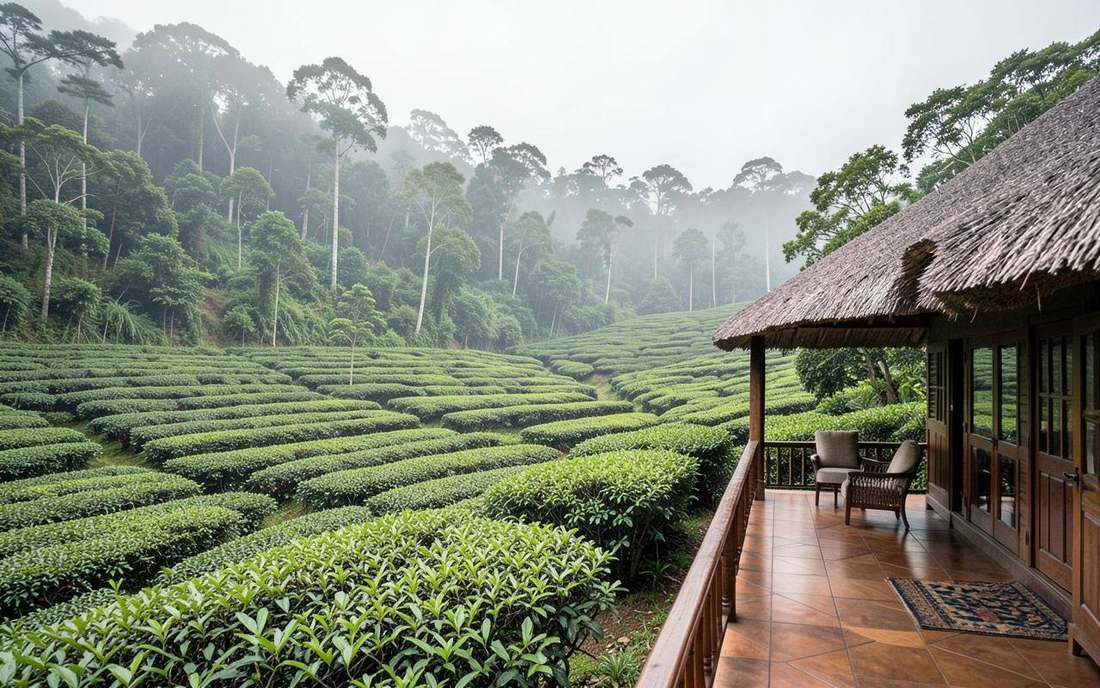 One&Only Nyungwe House among tea fields at the forest edge